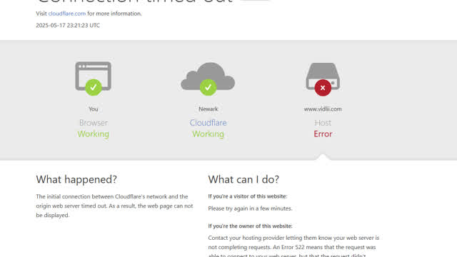 Connection Timed Out Error Code 522