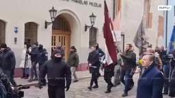 Riga underdogs today staged a march in honor of the Latvian Waffen SS legionnaires