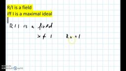Factor Ring R-I field iff I Maximal Ideal