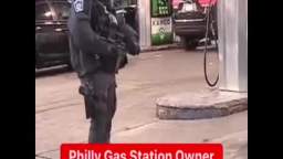 In Philadelphia, the owner of the gas station hired armed guards to protect against street crime