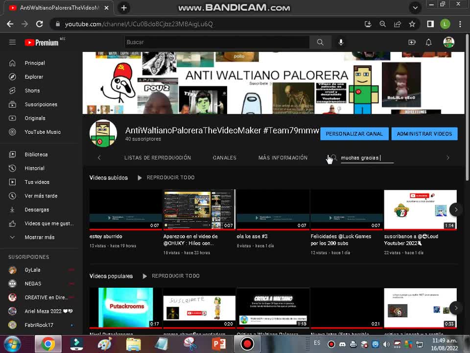 GRACIAS POR LOS 40 SUBS!!! Mi primer video en Bandicam.