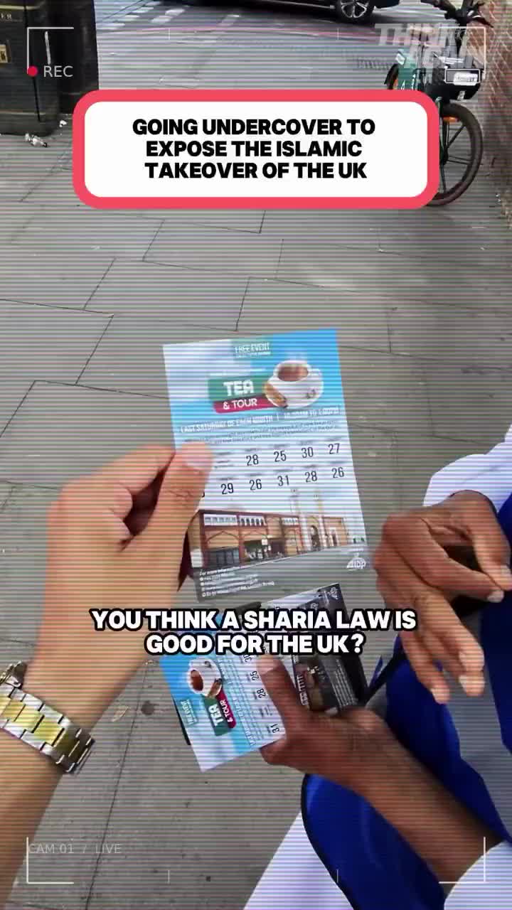 A man disguised as a Muslim interviews Muslims about Islamic terrorism.