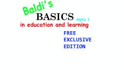 Baldis Basics Free Exclusive Edition Alpha 1