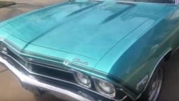 68 Chevelle 396 Convertible car Tripolis turquoise bench seat four speed with manual top.