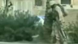 Two solders stand by a palm tree in Iraq when a road side bomb goes off
