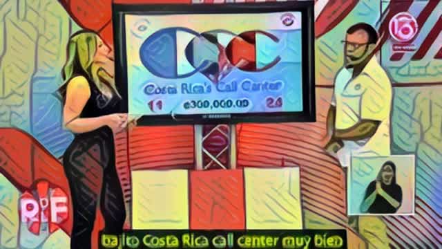Canal 13. La Rueda de la Fortuna.supervisor at Costa Ricas Call Center wins 3,000,000 colones prize