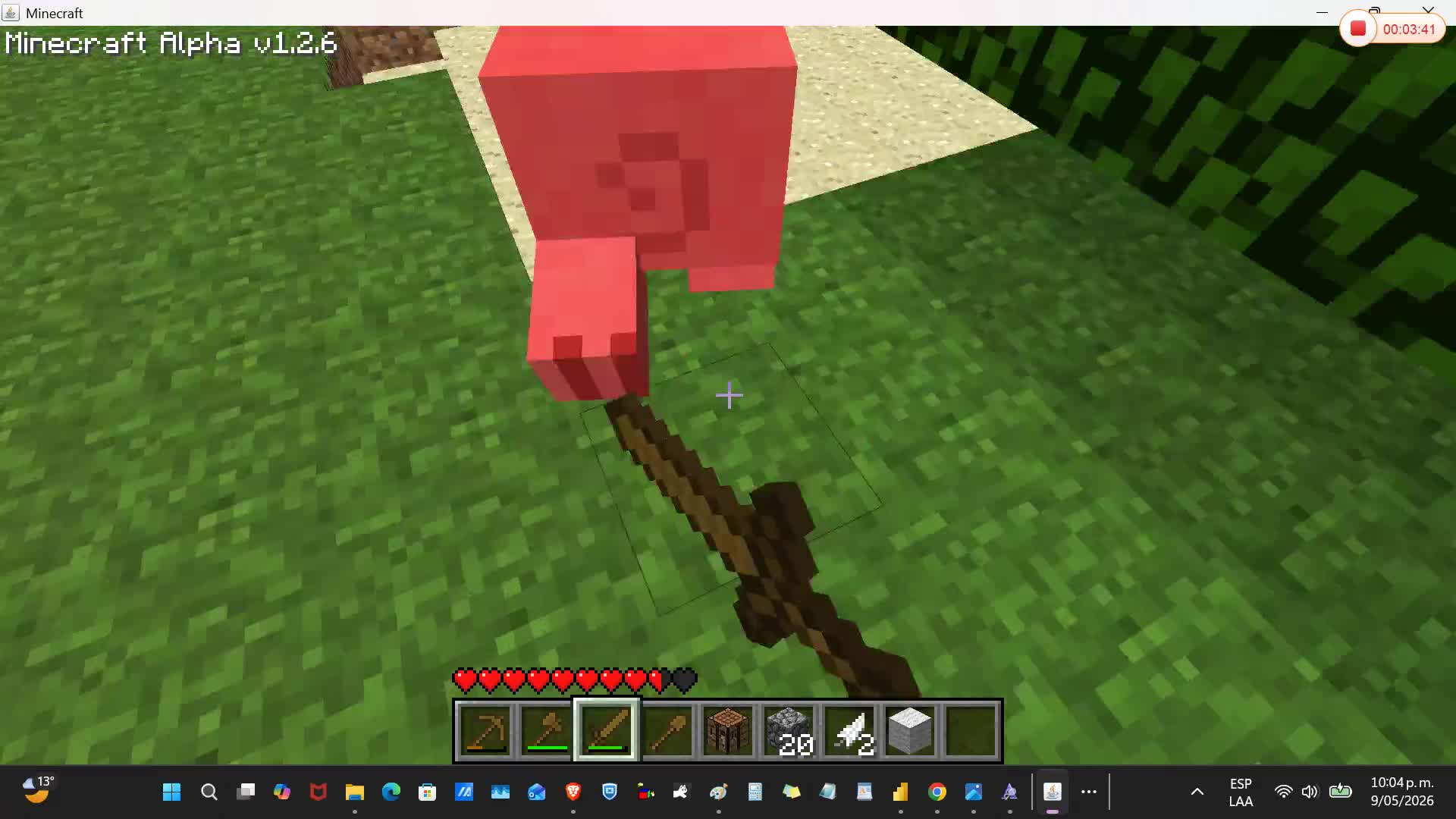 Gameplay de Minecraft alpha