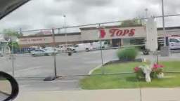 Car passing by Buffalo Shooting Tops Supermarket Aftermath [RARE FOOTAGE]