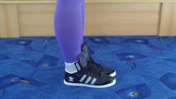 Jana shows her Adidas Centenia hi black and reptilprint white