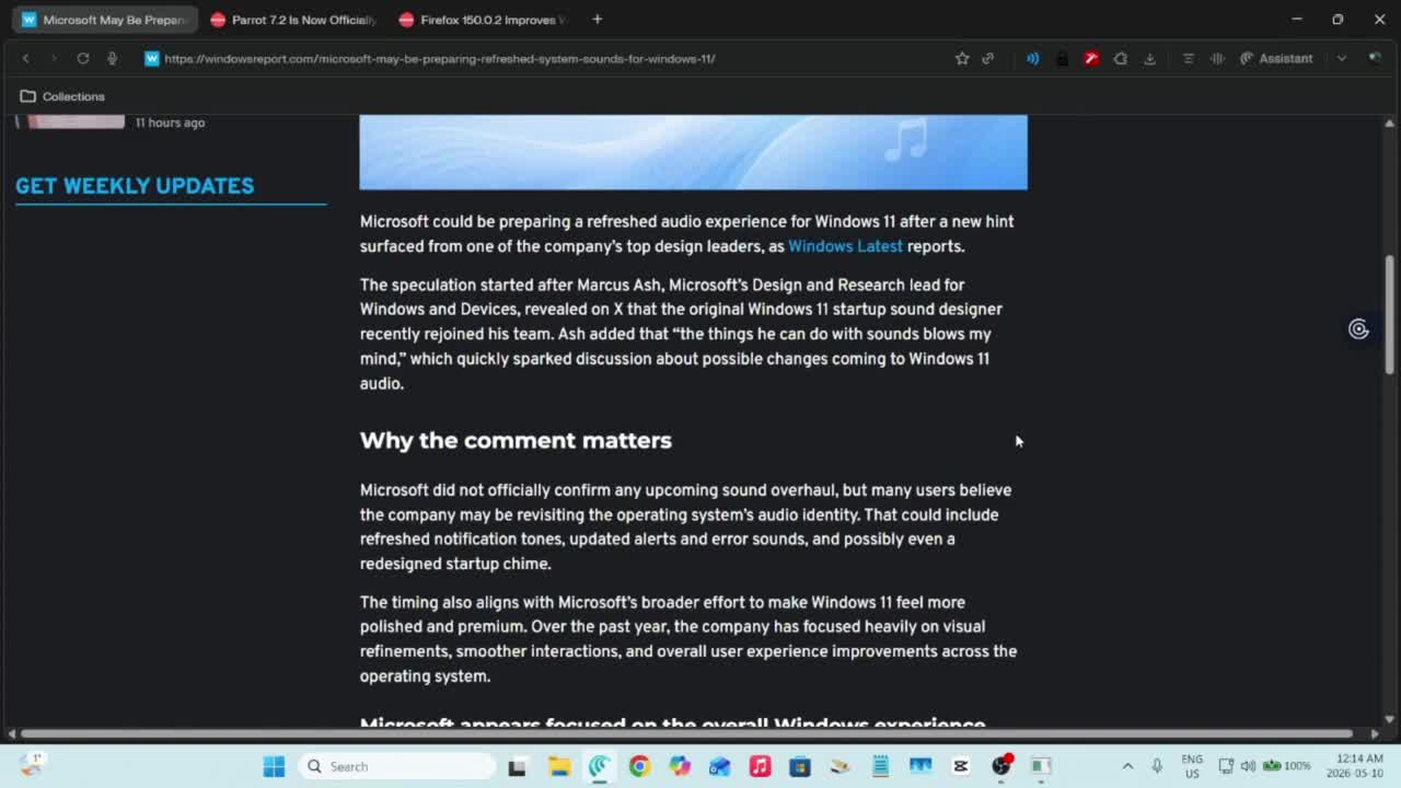 Microsoft May Be Preparing Refreshed System Sounds