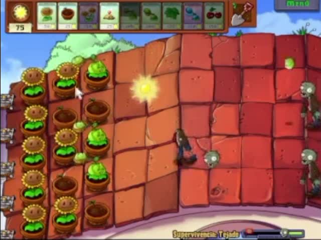 Plantas contra zombies - supervivencia tejado (1/2)