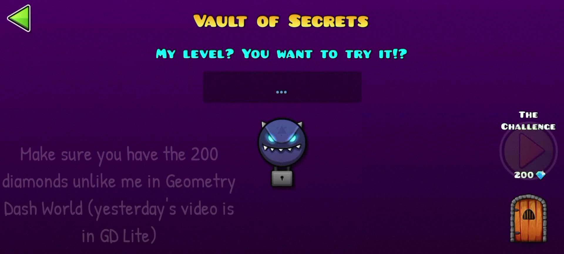 How to access "The Challenge" in Geometry Dash