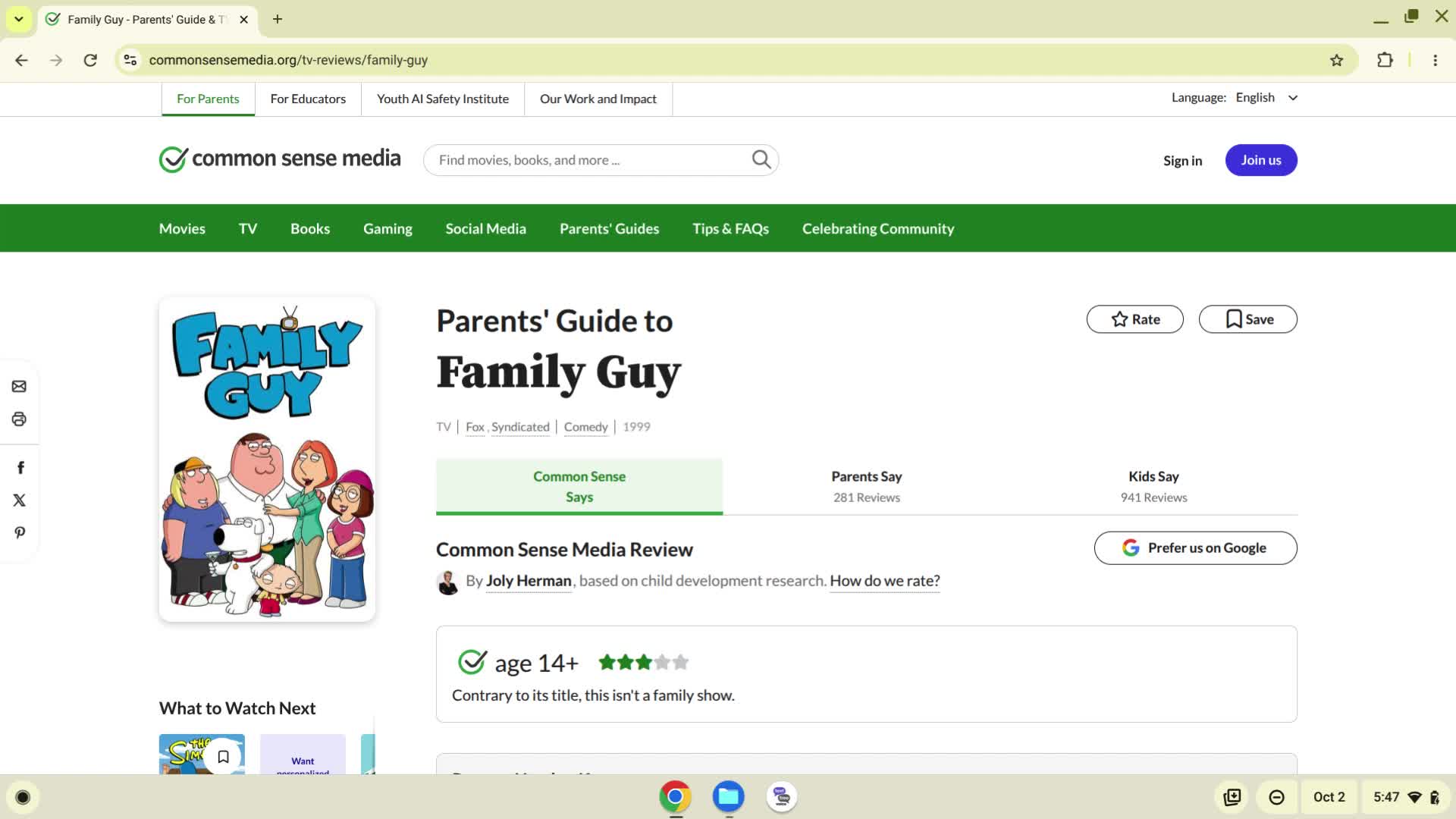 Family Guy TV Review Family Guy TV Review
