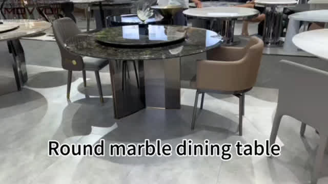 Marvel at our Round Marble Dining Table: Perfectly Luxurious Feasts! #marble #furniture #livingroom