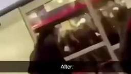 Abusive boyfriend slaps his girl to her knees