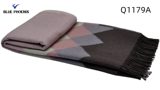 sofa throw blanket 100% wool luxury jacquard diamond-type lattice for lady