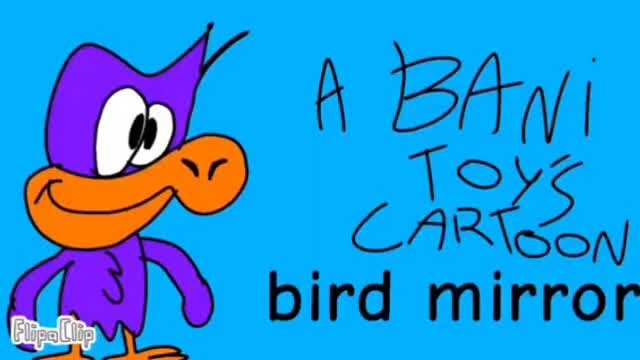 A birdy cartoon: a bird mirror A birdy cartoon: a bird mirror