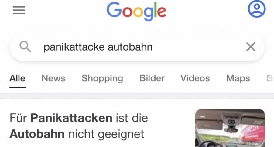 Panikattacke Autobahn