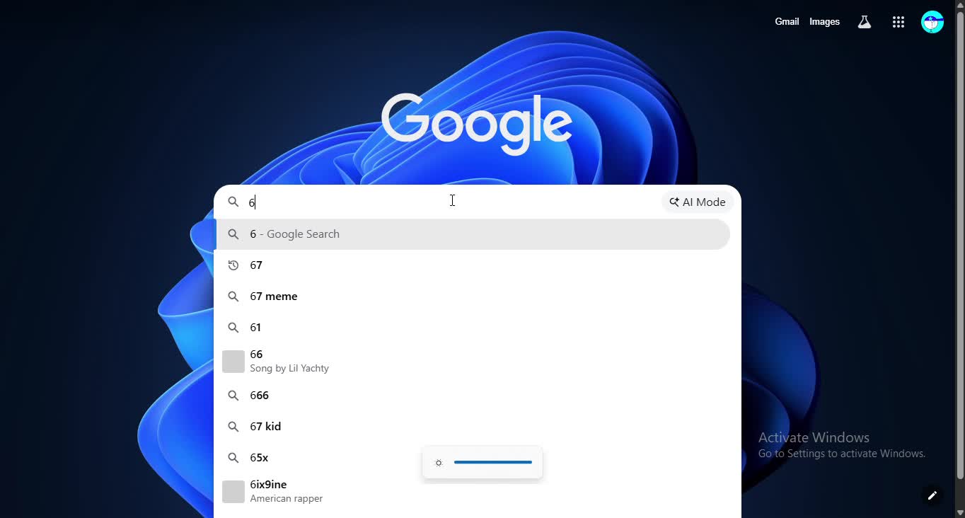 When you search 67 in google