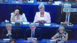 European Commissioner Ylva Johannson chose to knit during yesterdays speech by EC President Ursula