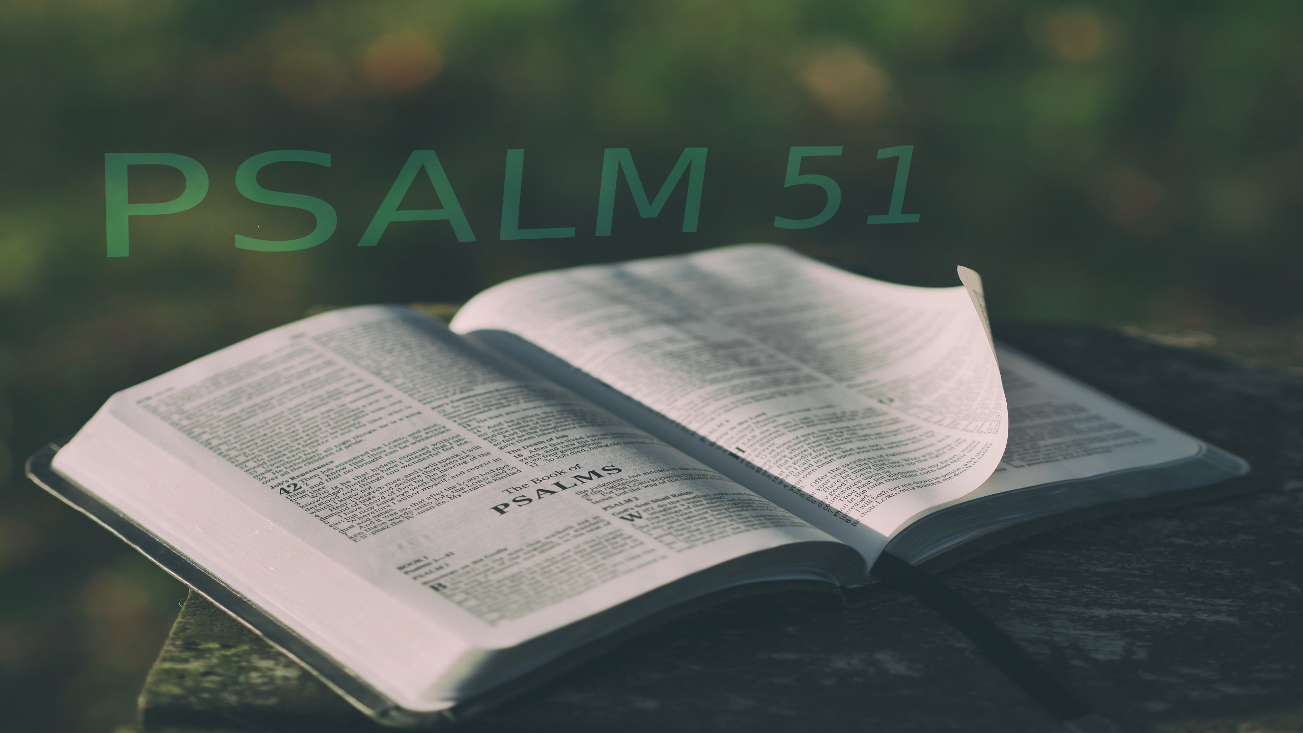 Psalm 51(a cry to the Father  God to be restored in love by Jesus)