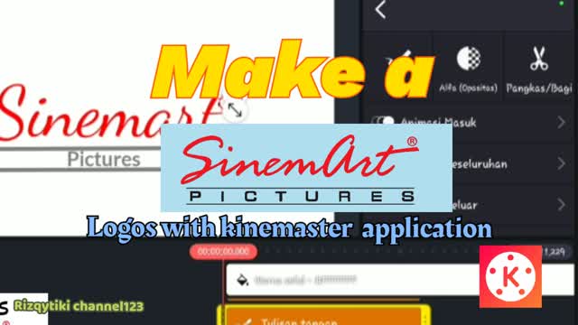 make a sinemart pictures logo, using the kinemaster application.