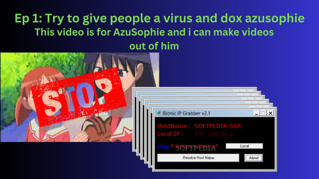 i tried to find out AzuSophie ip address by clicking this link