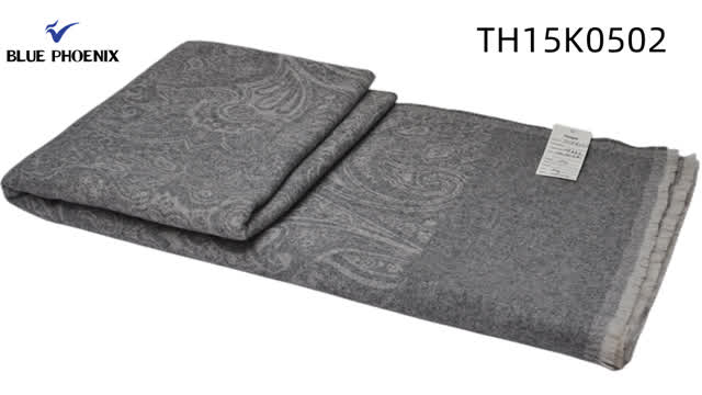 charcoal throw blanket 100 Lambswool paisley jacquard fashion manufacturers
