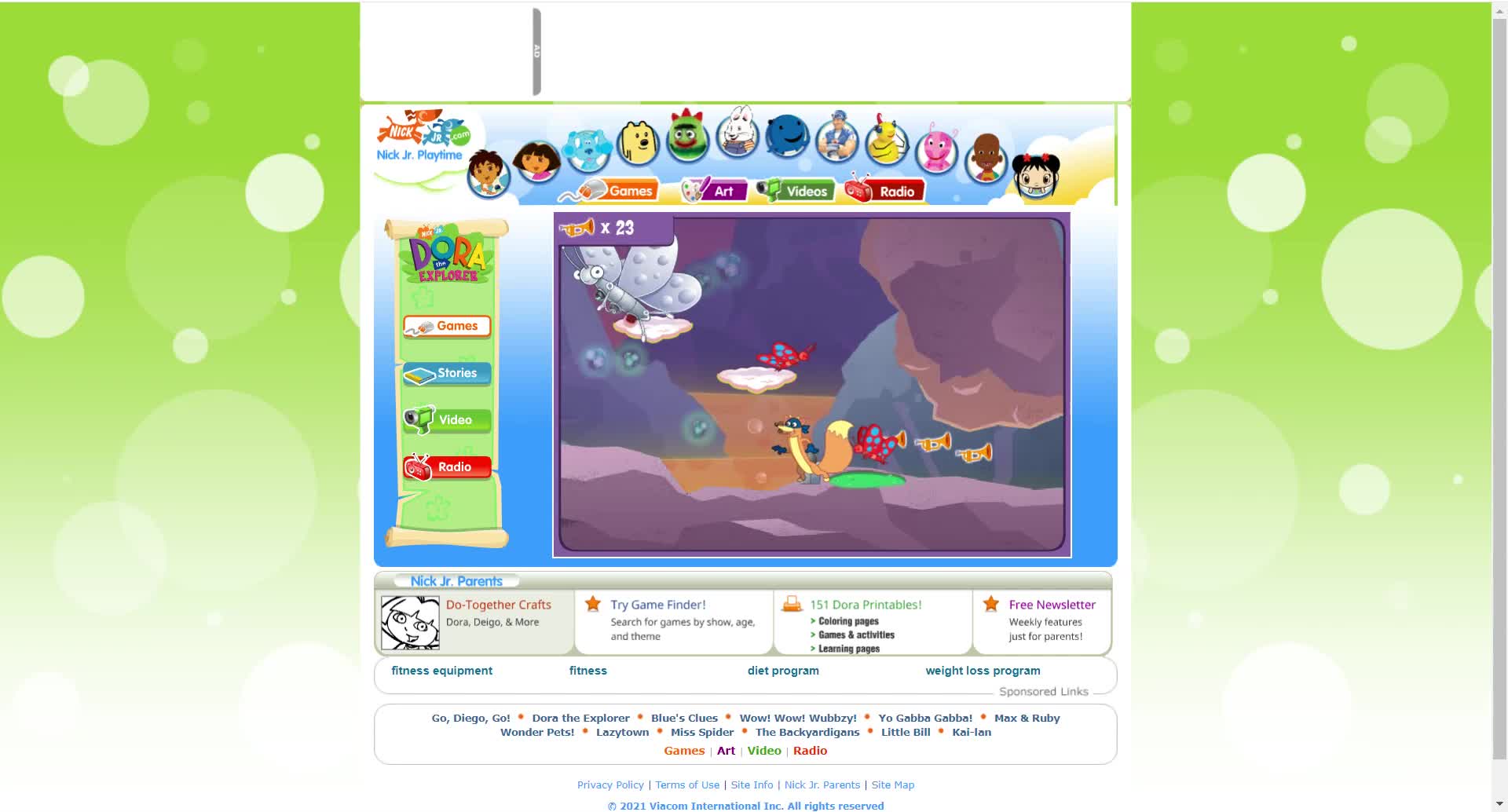 Nickjr Playtime Website