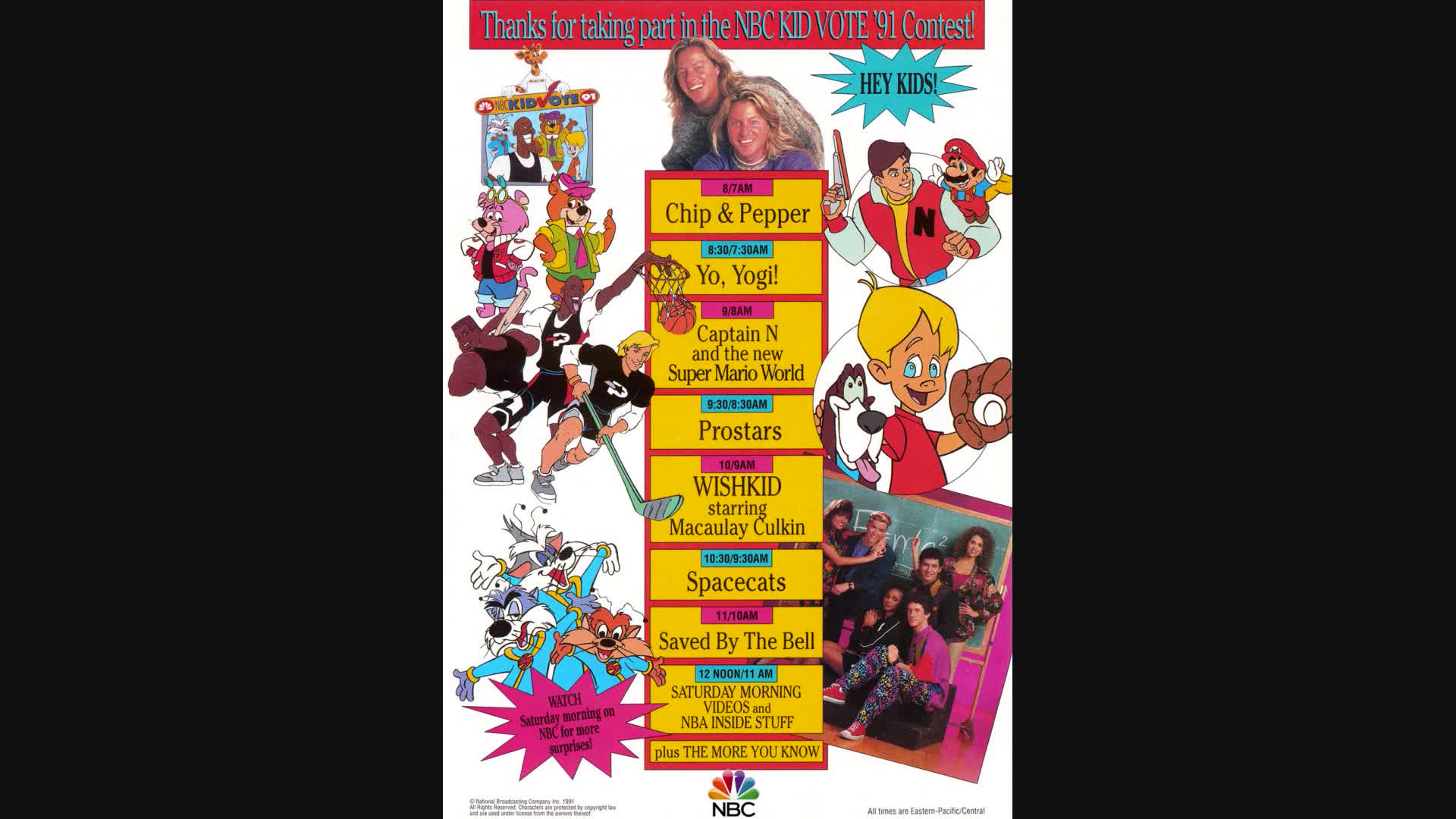 NBCs 1991 Saturday Morning Cartoon Lineup Preview Party Promo Jingle - I Wanna Be on NBC