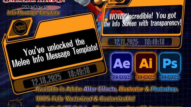 (DL Link in Description) Super Smash Bros. Melee Info Message Template