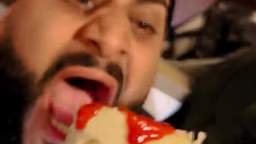 I force Lazy Arash Ajaib to eat shawarma with a ketchup on his birthday