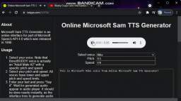 Online Microsoft Sam TTS Generator bambi message