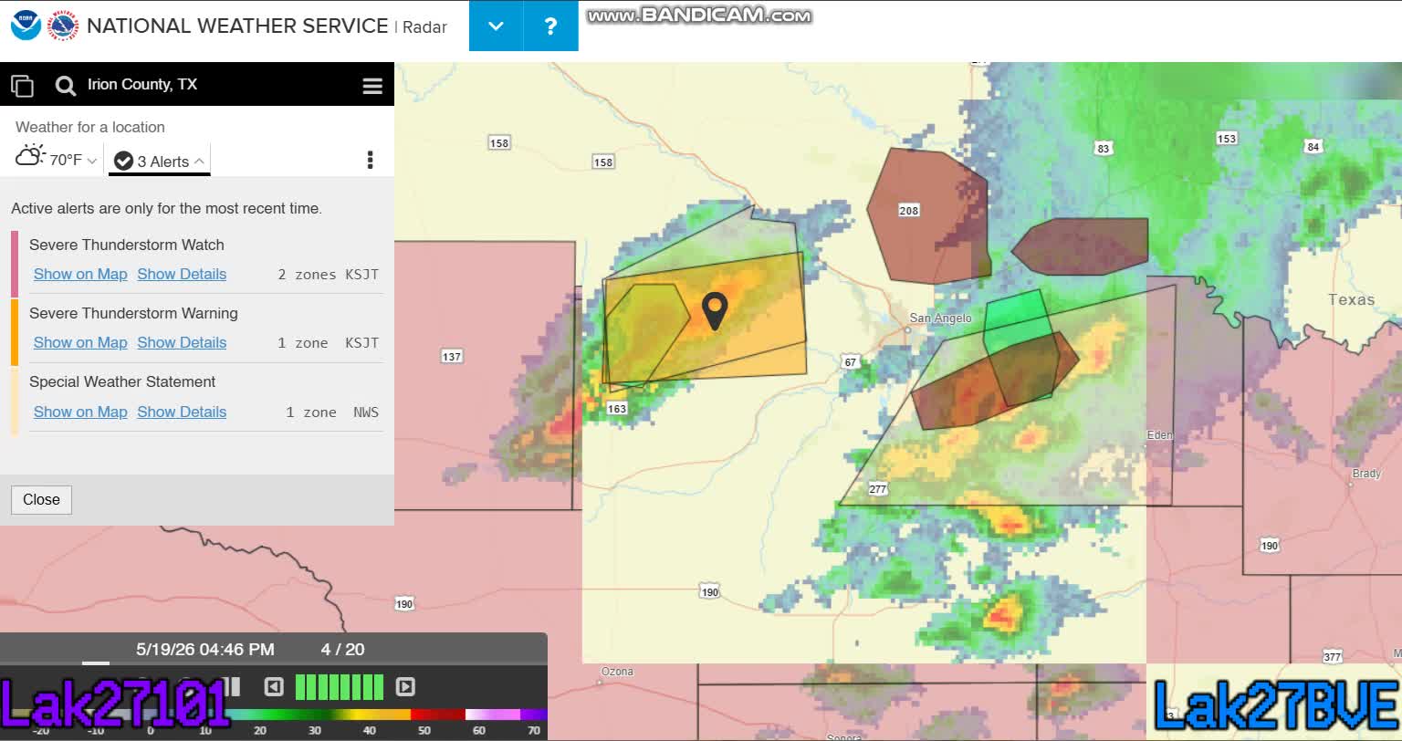 San Angelo - Severe Thunderstorm Warning