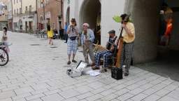 Original musical instruments made by the buskers
