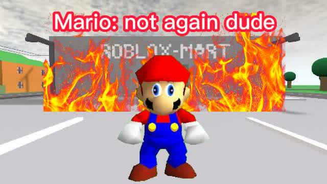 Mario burns down a store