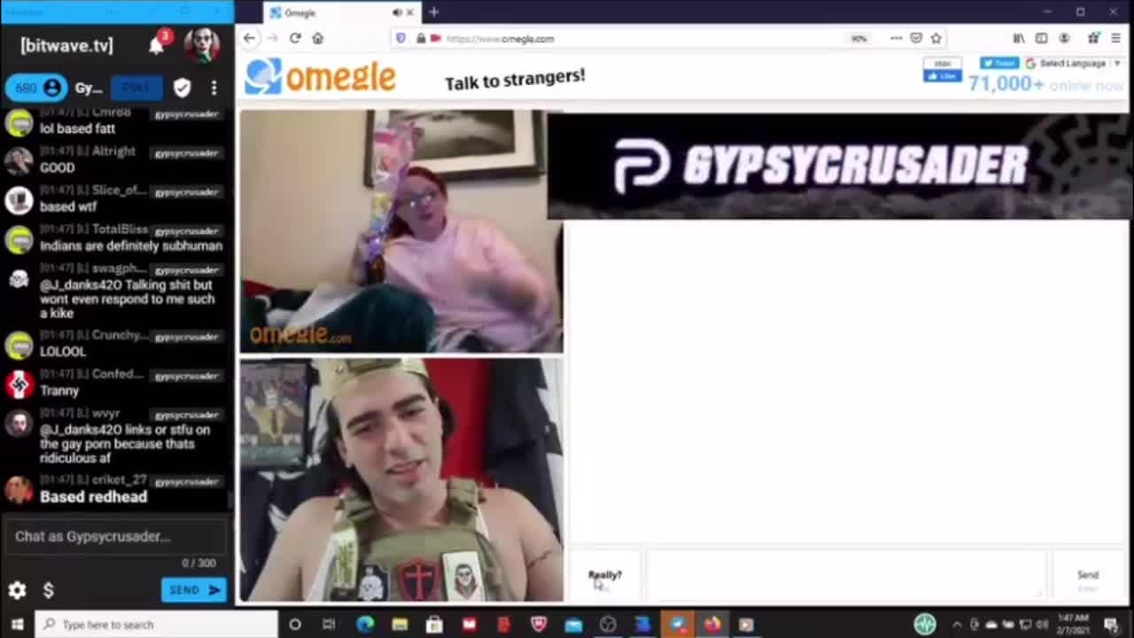 gypsy crusader has a chat with a nigger loving faggot