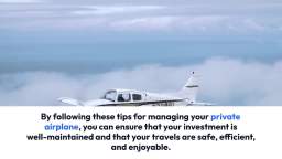 Private airplane management for business owners