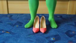 Jana shows her spike high heel Pumps Graceland pink and rose