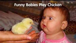 Funny and Cute Baby Moments _ 1001 Funny Baby Reaction When Play with Chicken _ Funny Videos