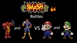 Super Smash Bros 64 Battles #74: Samus and Captain Falcon vs Mario and Luigi