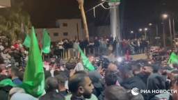 A celebration was held in Beituniya in the West Bank to celebrate the release of Palestinians from I