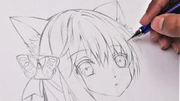 How to draw Anime  Neko  (Anime Drawing Tutorial for Beginners)