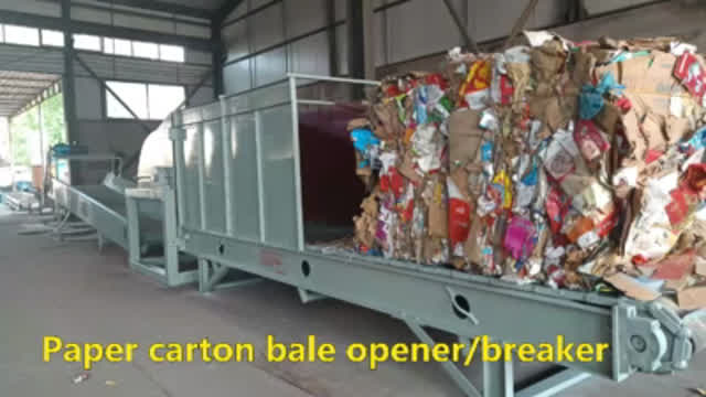 Paper cardboard carton bale opener/breaker