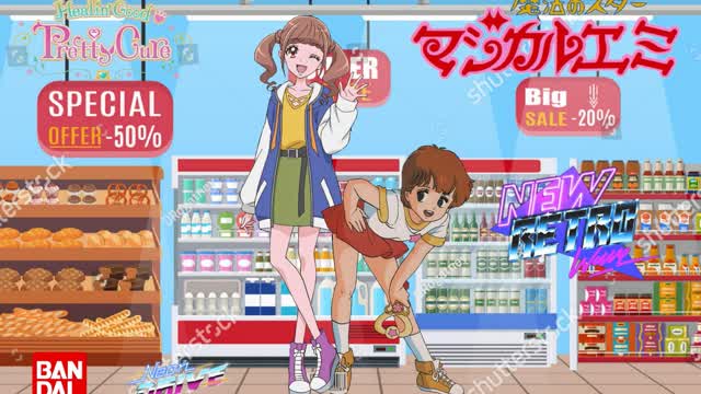 Mai Kazuki (Magical Emi) and Hinata Hiramitsu (Healin Good Precure) Crossover Wallpaper