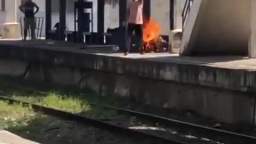 Man sets a woman on fire in Brazil