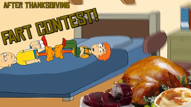 Caillous Thanksgiving Fart Contest And Toilet Drinking Forced By Daddy