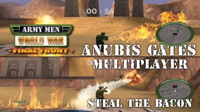 EPIC DUEL! Army Men World War Final Front - Anubis Gates - Steal the Bacon (PSX) Multiplayer