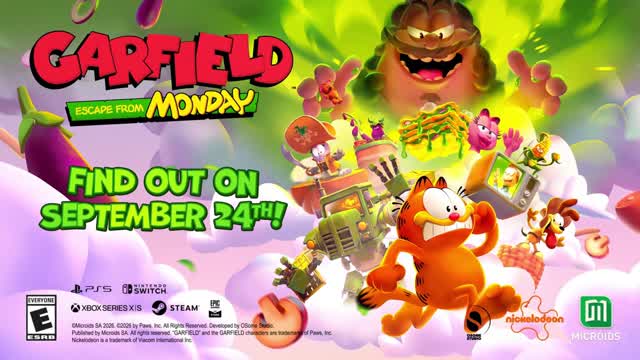 Garfield: Escape from Monday (Nintendo Switch and Playstation 5) - Official Announcement Trailer