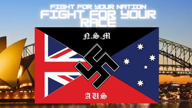 NSM Australia Swastika Ban Banner drop, November 2022